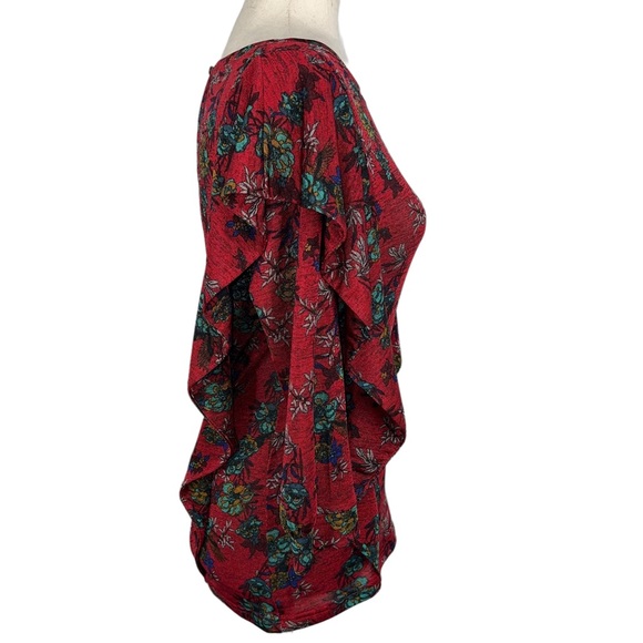 Free People Dock Street Red Floral Top Size Extra Small - Picture 12 of 16